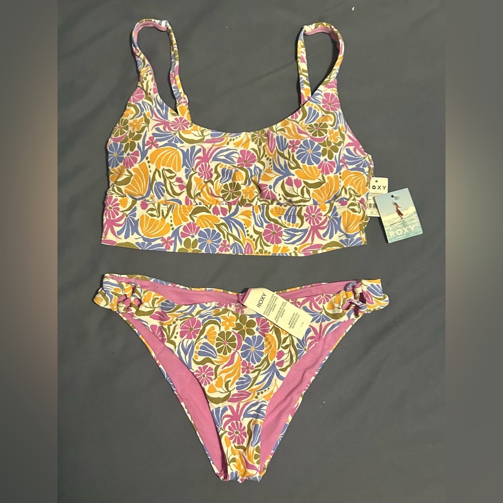 ROXY Sporty Floral Bikini Size L